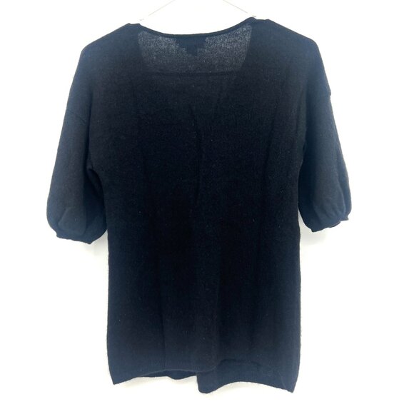 Vince X A Pea in the Pod 100% Cashmere Black Short Sleeve Sweater Women's Medium - Picture 2 of 4